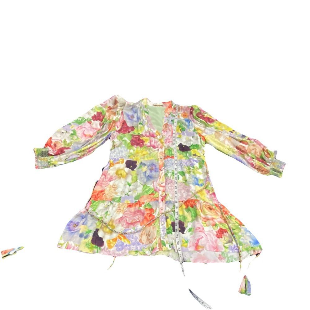 Alice + Olivia Antonette Long Sleeve Button Front Mini Dress 8 - Picture 6 of 13